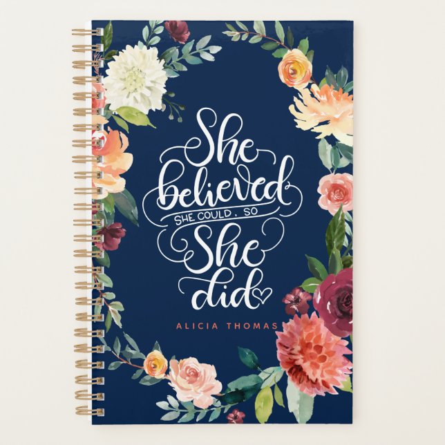 She believed she could so she did  - Encouraging Planner (Front)
