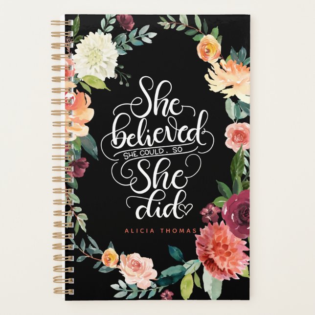 She believed she could so she did  - Encouraging Planner (Front)
