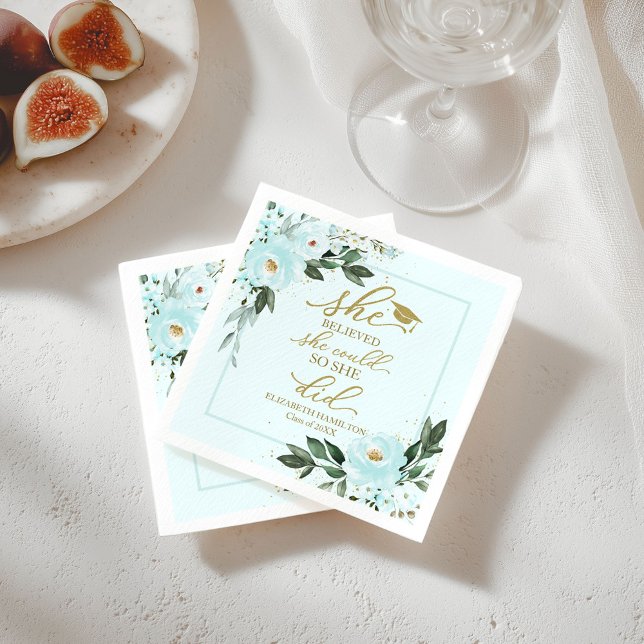 She Believed She Could So She Did Grad Party Napki Napkins (Creator Uploaded)
