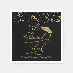 She Believed She Could So She Did Grad Party Napkins