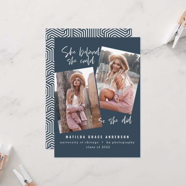 She believed she could so she did graduation blue (Front/Back In Situ)