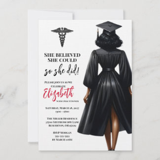 She Believed She Could So She Did Graduation Invitation