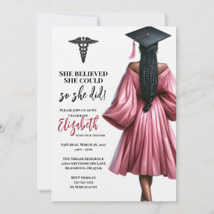 She Believed She Could So She Did Graduation Invitation