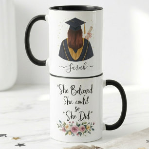 She Believed She Could So She Did Graduation Name Mug