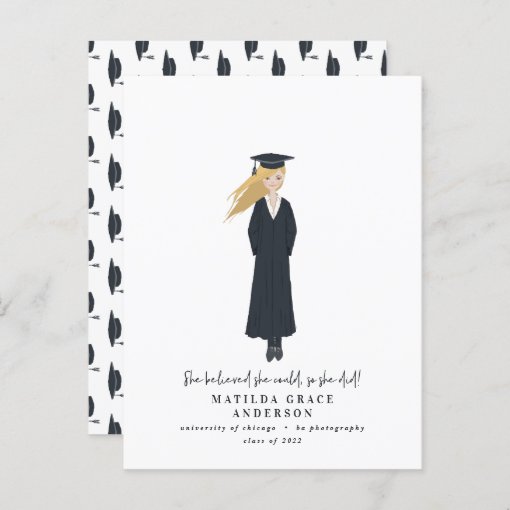 She believed she could so she did graduation party invitation postcard ...