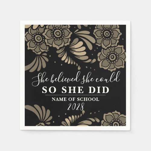 She Believed She Could So She Did Graduation Party Napkins