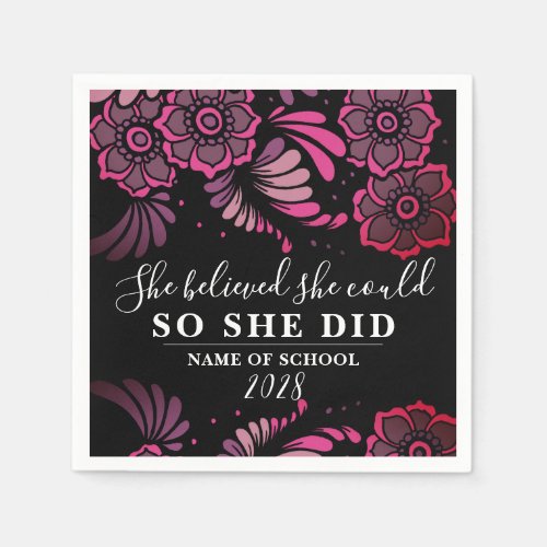 She Believed She Could So She Did Graduation Party Napkins