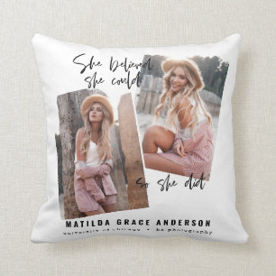 She believed she could so she did graduation throw pillow