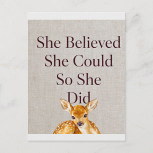She Believed She Could So She Did Inspirati Postcard