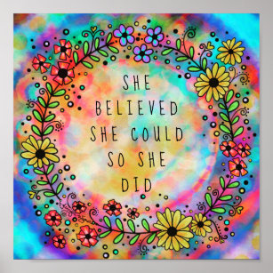 She Believed She Could Art & Wall Décor | Zazzle