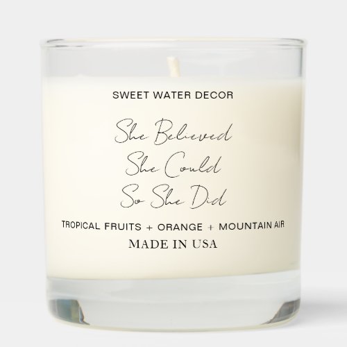 She Believed She Could So She Did Inspirational Scented Candle