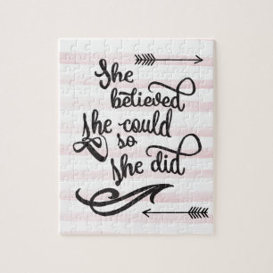 she believed she could so she did jigsaw puzzle