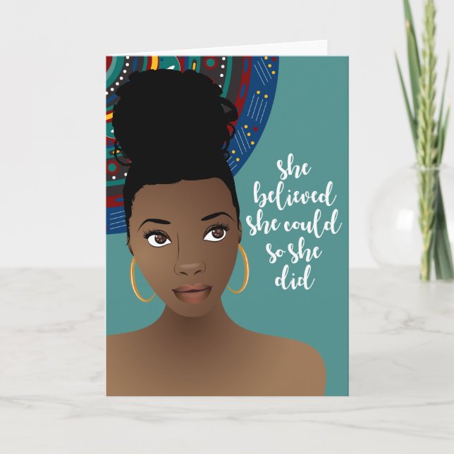 She Believed She Could So She Did | Natural Beauty Note Card (Front)