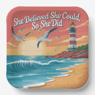 She Believed She Could, So She Did Paper Plates