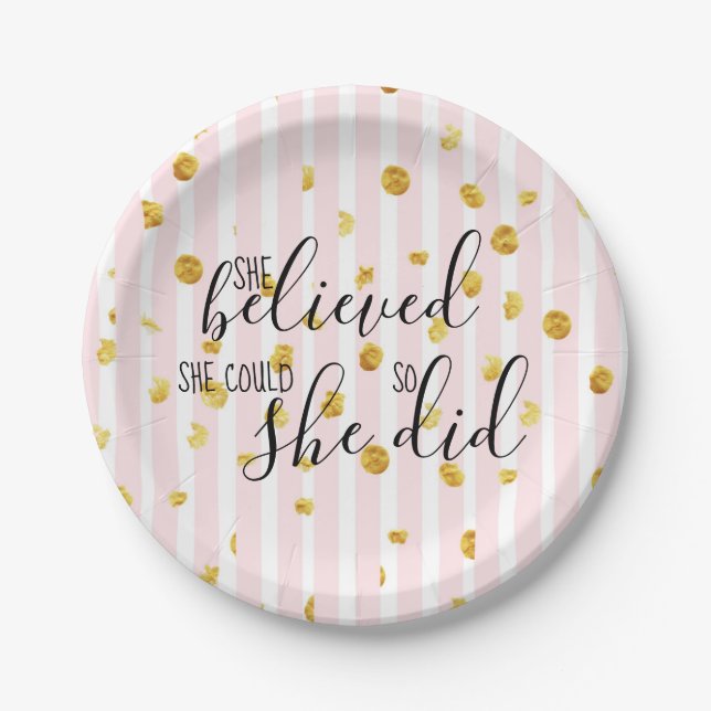 She Believed She Could So She Did Paper Plates (Front)