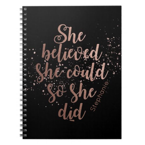 She Believed She Could So She Did Personalized Notebook