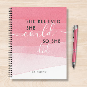 She Believed She Could So She Did Personalized Notebook