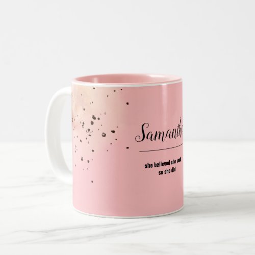 She Believed She Could So She Did Personalized Two_Tone Coffee Mug