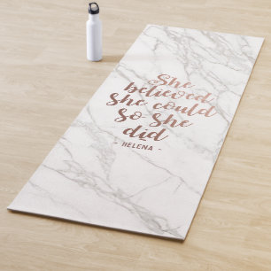 She Believed She Could so She Did Personalized Yoga Mat