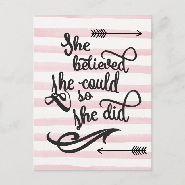 she believed she could so she did postcard (Front)