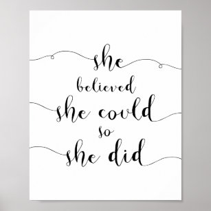 Zazzle | & Prints Posters She Believed Could She