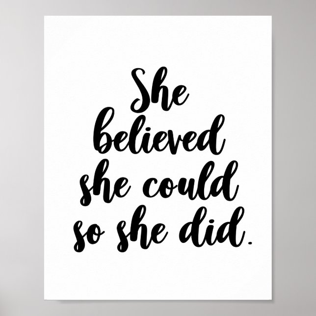 She believed she could so she did poster (Front)