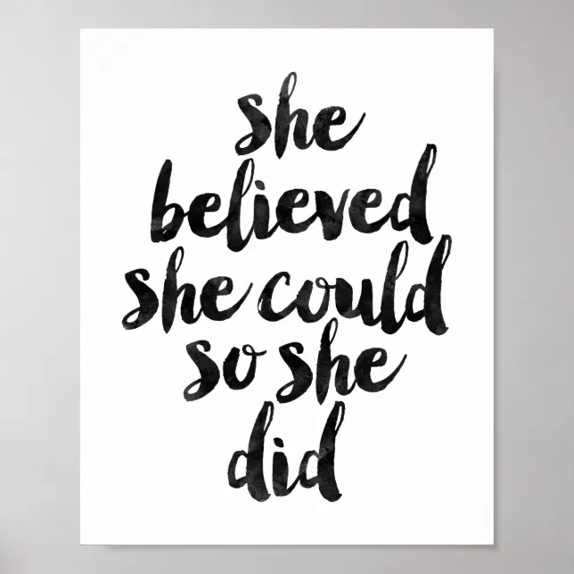 She Believed She Could So She Did übersetzung She Believed She Could So She Did Poster | Zazzle