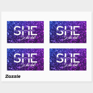 She Believed She Could So She Did  Rectangular Sticker