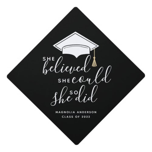 She Believed She Could So She Did  Tassel Graduation Cap Topper