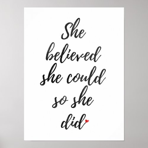 She Believed She Could So She Did Wall Art