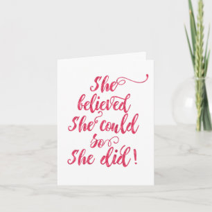 She Believed She Could So She Did Womens Feminist Card