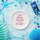 She Believed She Could So She Did Womens Feminist Paper Plates (Party)