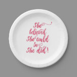 She Believed She Could So She Did Womens Feminist Paper Plates