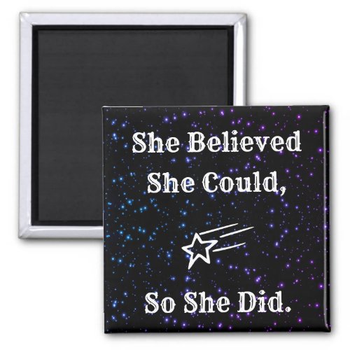 She Believed She Could So She Did Womens Strength Magnet