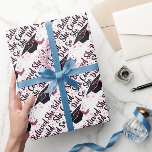 She Believed She Could So She Did Wrapping Paper (Gifting)