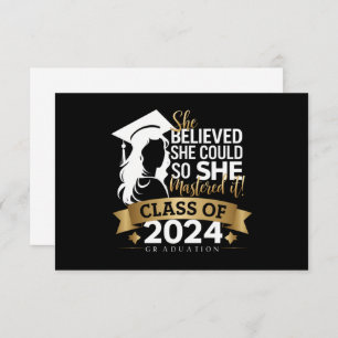 She Believed She Could So She Mastered It 2024 Thank You Card