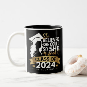 She Believed She Could So She Mastered It 2024 Two-Tone Coffee Mug