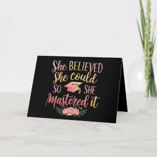 She Believed She Could So She Mastered It Letterpress Thank You Card