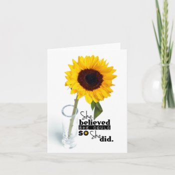 She Believed She Could (sunflower) Note Cards by RMJJournals at Zazzle