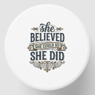 She Believed She Did Vintage Motivation Shirt_1 Mini Candle Favors