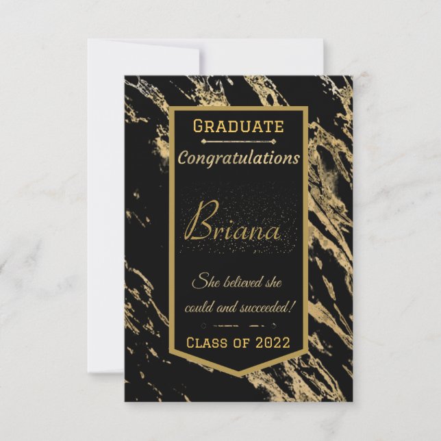 She Believed, She Succeeded Graduation Card (Front)