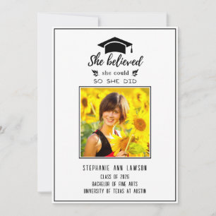 She Believed, So She Did Graduation Announcement