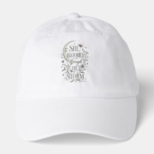 She Bloomed Through The Storm Floral Moon Inspirat Hat
