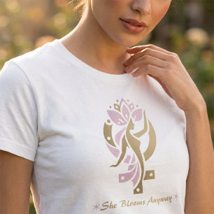 She Blooms Anyway Floral Venus Symbol Women's Day T-Shirt