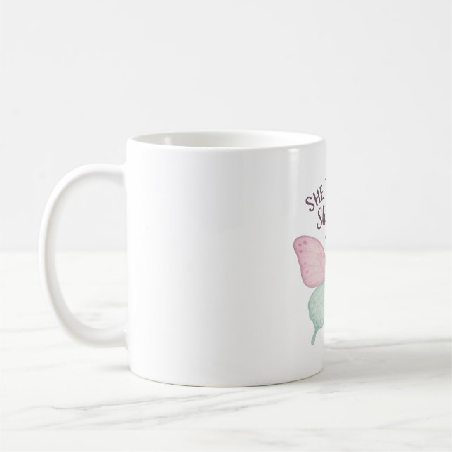 She Blooms, She Flies – Inspirational Butterfly  Coffee Mug (Left)