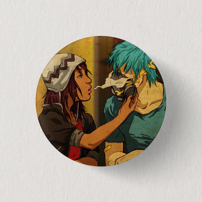 She Blows My Amplifier Pinback Button (Front)