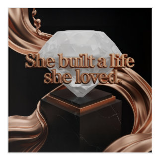 "She Built a Life" Motivational Canvas: Luxe Rose  Acrylic Print