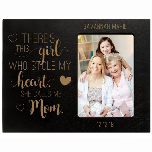 She Calls Me Mom 8"x10" Black Wood Picture Frame (Front)