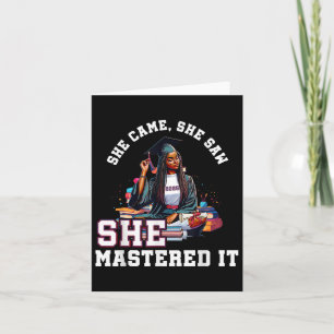 She Came She Saw She Mastered It Black Girl Gradua Card