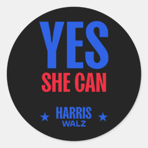 She Can 2024 Election President Kamala Harris 1 Classic Round Sticker